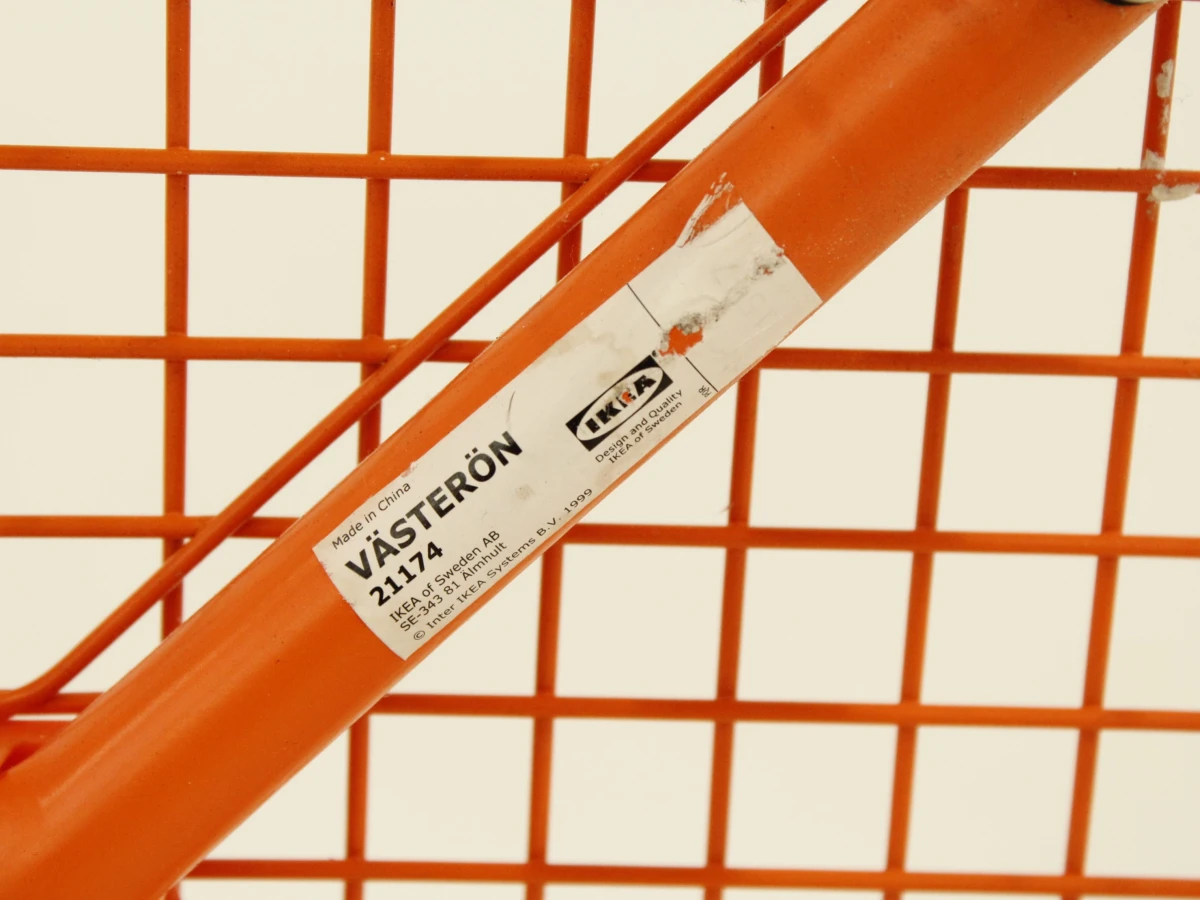Ikea Vasterön vintage metalen krukje in retro oranje
