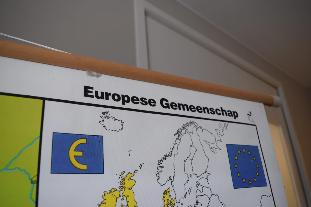 Vintage Schoolkaart Europa Staatkundig, 1992