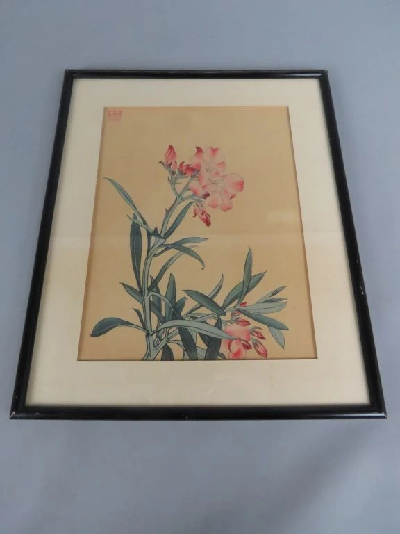 Ingelijste botanische print met bloemen