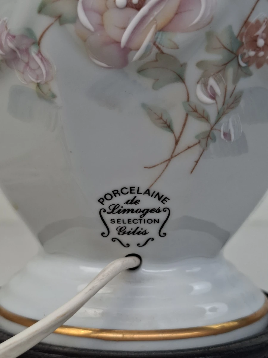 💡Originele Limoges Porseleinen Tafellamp – Selection Gilis – Vintage Eyecatcher 💡
