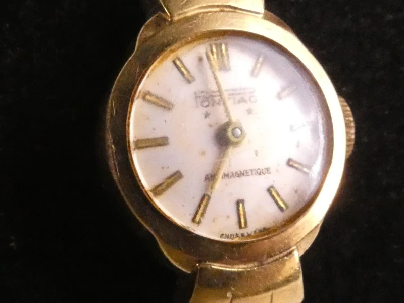 Vintage Pontiac Horloge (Swiss Made, 18K goud)