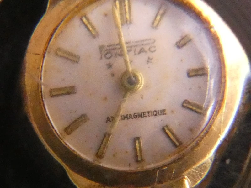 Vintage Pontiac Horloge (Swiss Made, 18K goud)