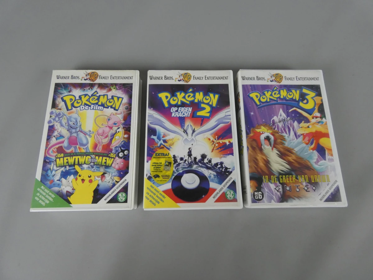 Pokémon Film Trilogy (1 t/m 3) op VHS - Nederlands Gesproken