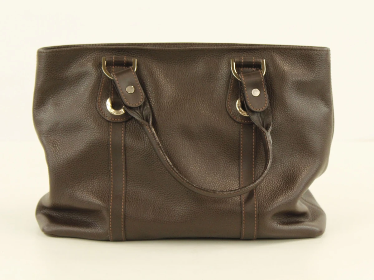 Longchamp - klassieke handtas donkerbruin leder - made in France