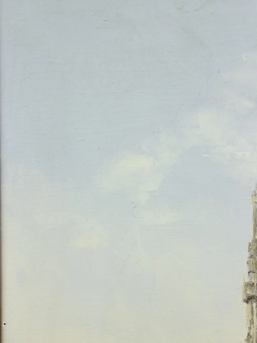 "Onze Lieve vrouwenkathedraal" Pasteuze techniek acryl op  canvas gesigneerd G. Franck