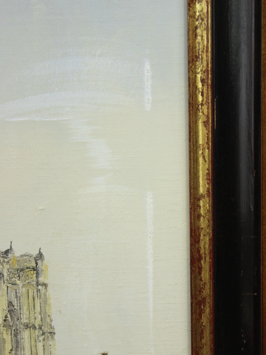 "Onze Lieve vrouwenkathedraal" Pasteuze techniek acryl op  canvas gesigneerd G. Franck