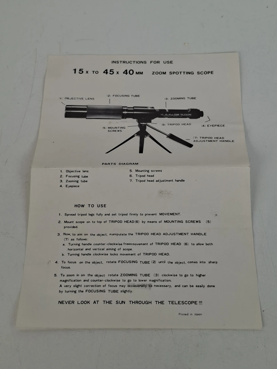 👀 Vintage Japanse 15x-45x40mm Zoom Telescoop  Model: NR 711 👀 - foto 2