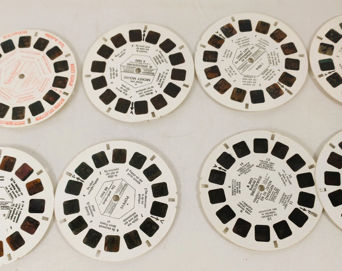 Lot van 2 vintage View-Master stereokijkers met diareeksjes, Sawyer's en GAF, jaren 1960–1980 - foto 7