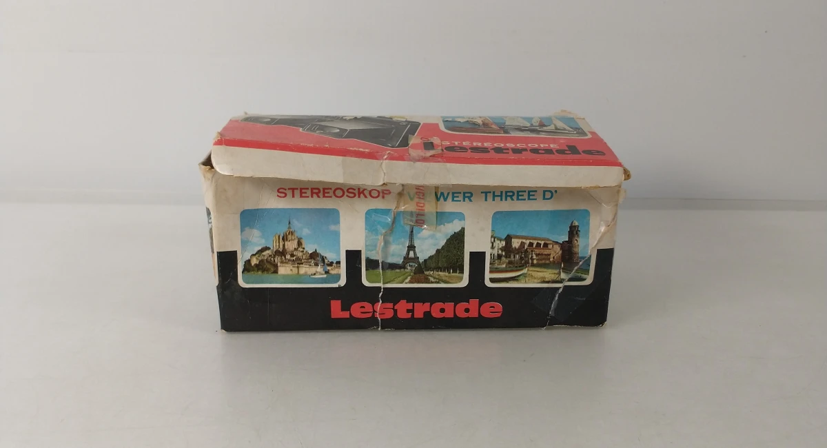 Lestrade stereoscoop met 7 stereodia's en originele doos, Frankrijk, jaren 1960–1970