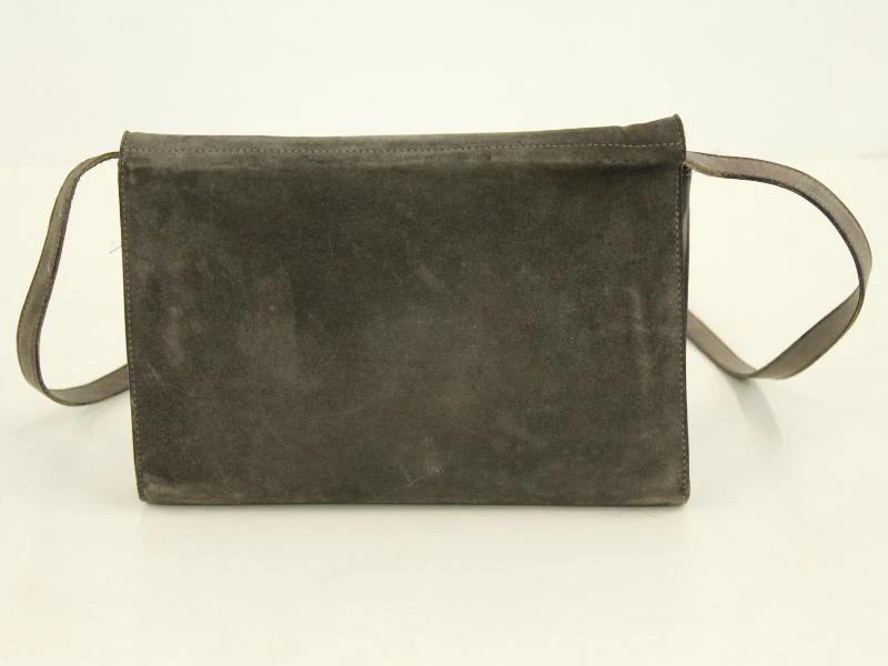 Delvaux - vintage Gué schoudertas uit grijze suède -1980