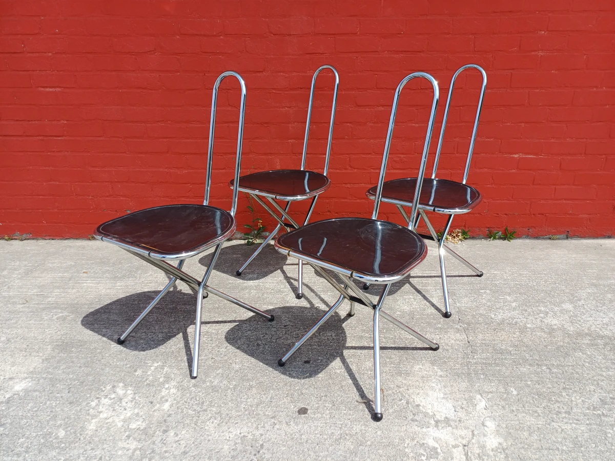 Set van 4 vintage IKEA Isak Folding Chair klapstoelen