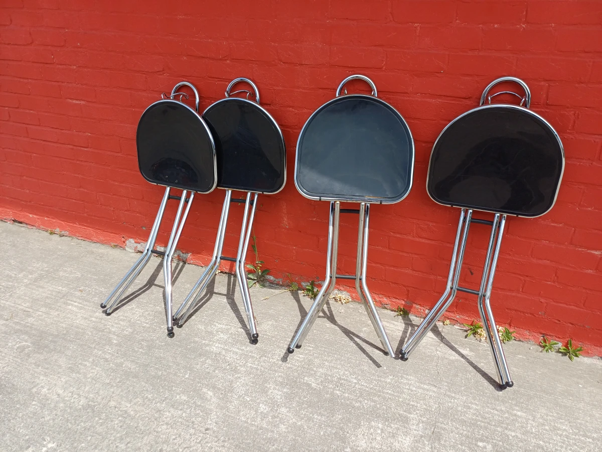 Set van 4 vintage IKEA Isak Folding Chair klapstoelen