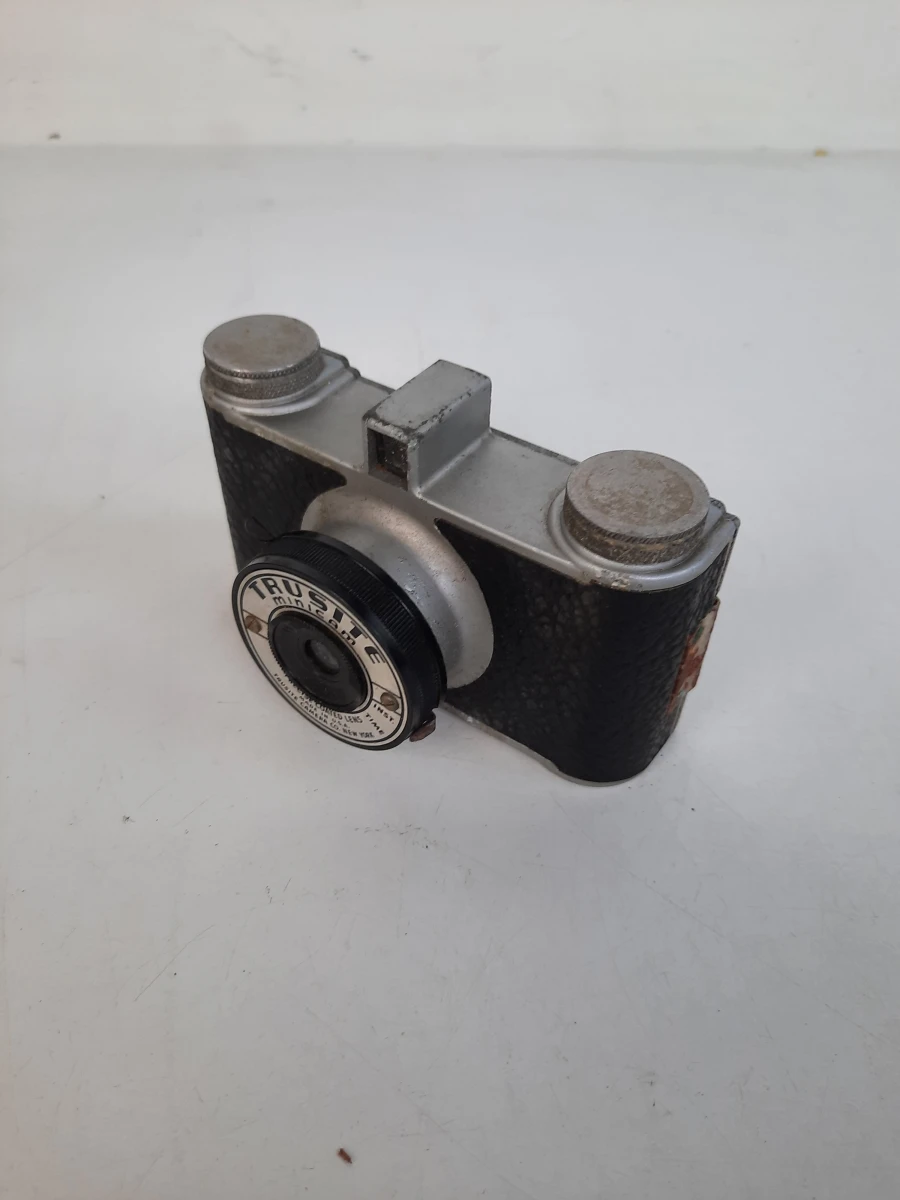 📸 Vintage Trusite Minicam Camera (Jaren '40) met Lederen Paraatstas - foto 5