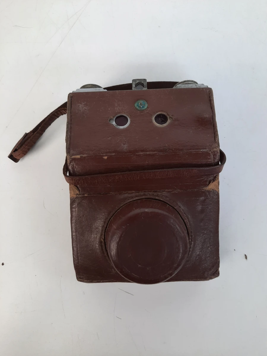 📸 Vintage Trusite Minicam Camera (Jaren '40) met Lederen Paraatstas - foto 2