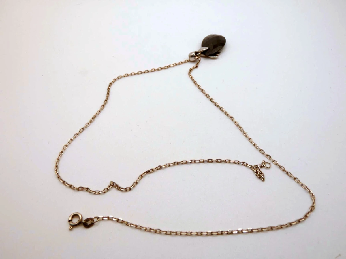 Zilveren ketting met facetgeslepen hanger - foto 2