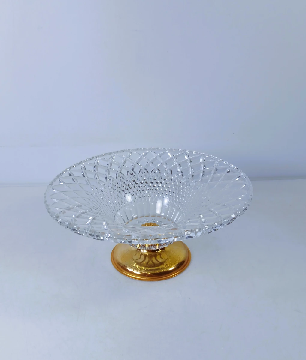 Glazen fruitschaal met gouden voet - foto 2