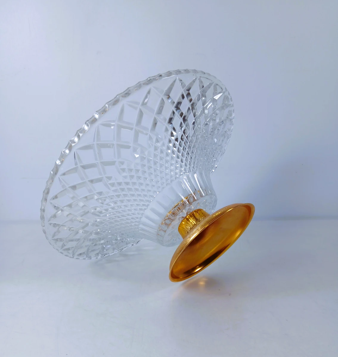 Glazen fruitschaal met gouden voet - foto 3