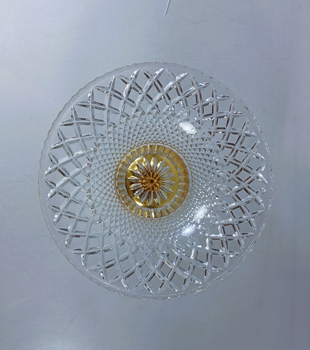 Glazen fruitschaal met gouden voet - foto 4