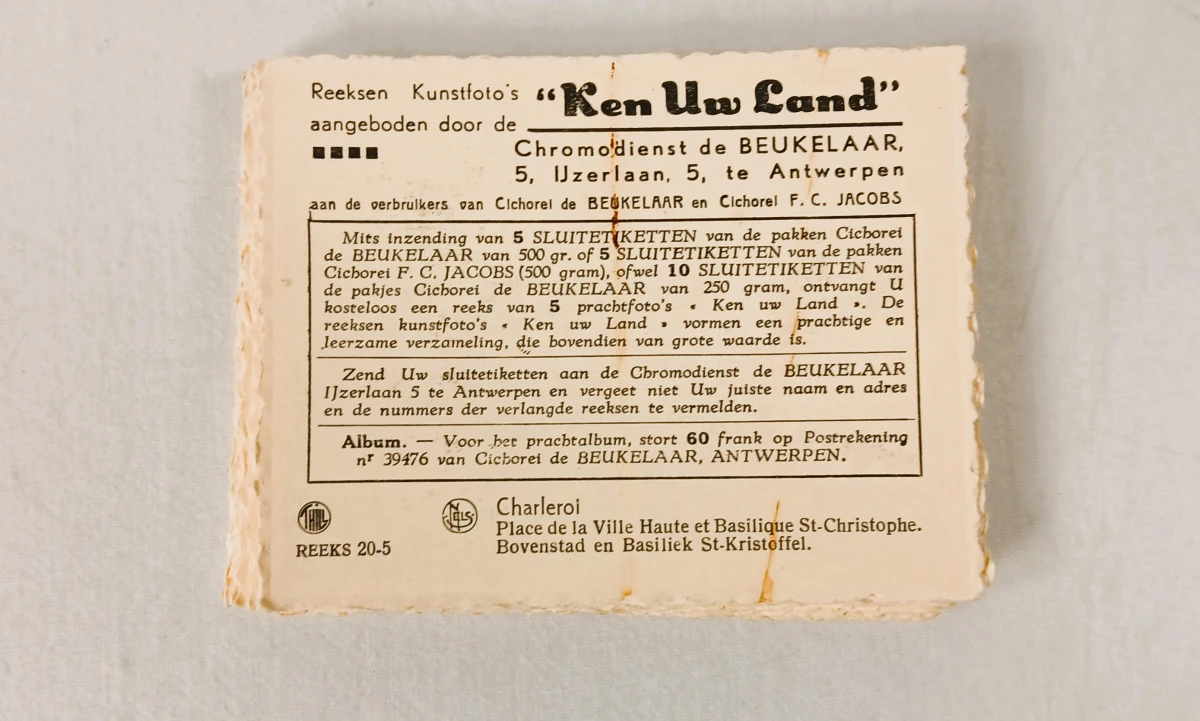 Set oude zwart-wit kunstfoto's 'Ken Uw Land' in envelop