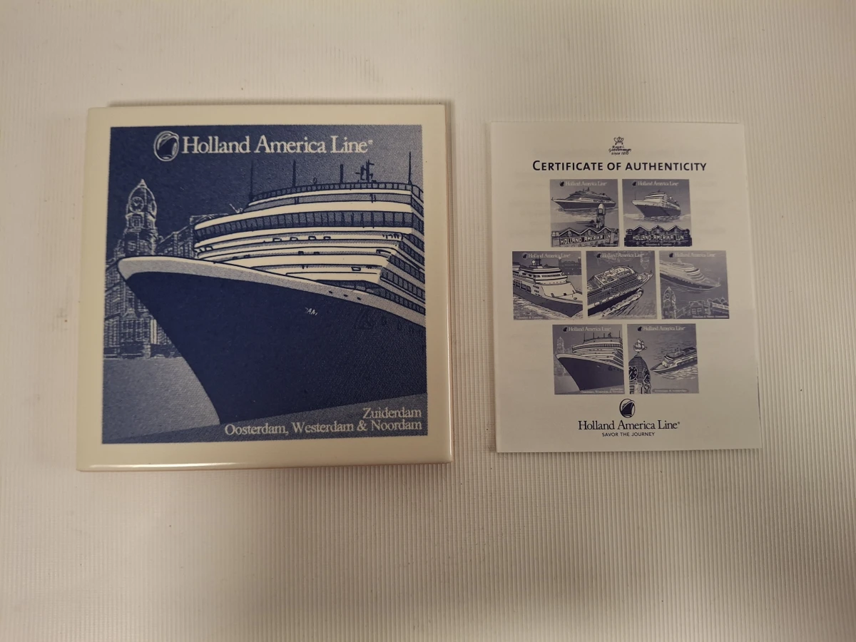 Set van 10 Holland America Line onderzetters met certificaat