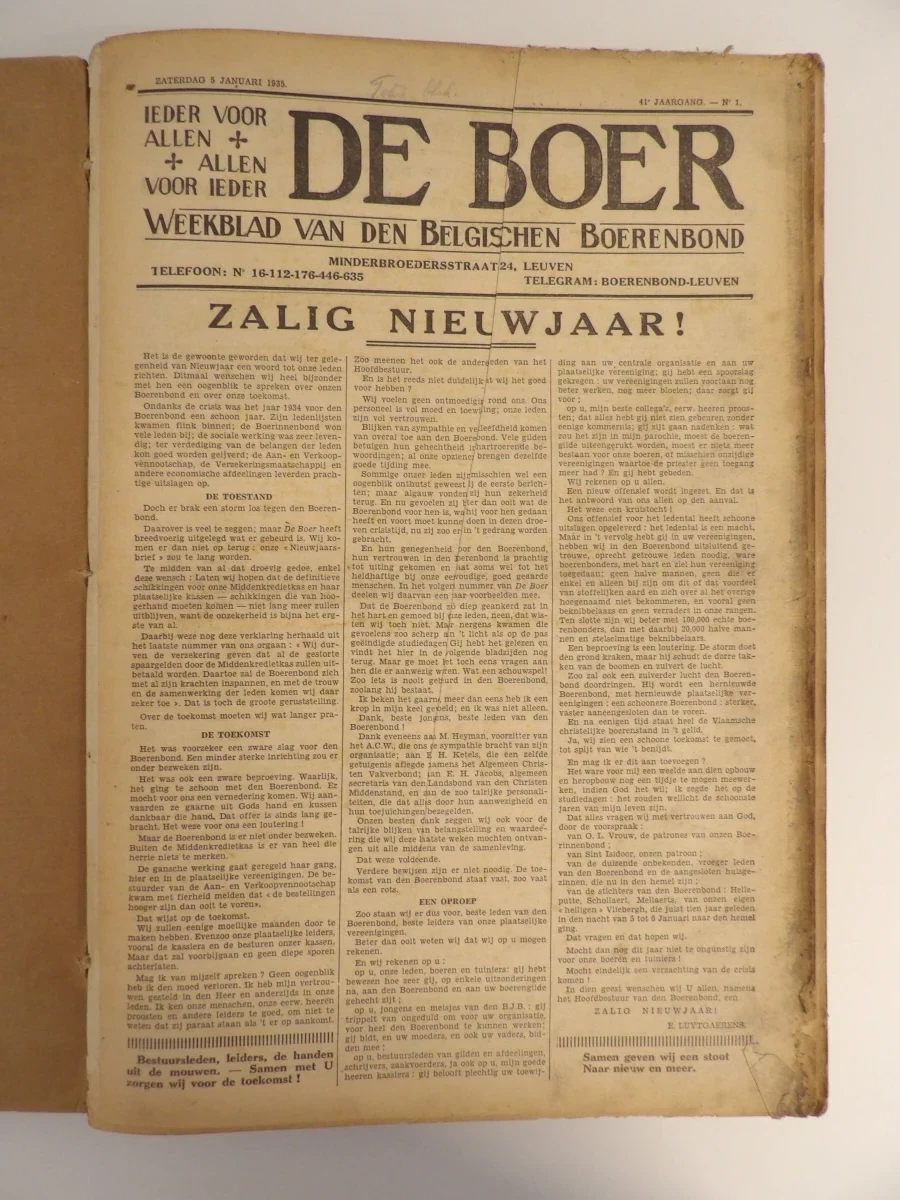 De Boer, Weekblad van den Belgische Boerenbond (1935)
