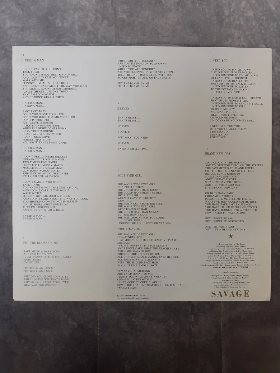 Vinyl: Eurythmics - Savage - foto 4