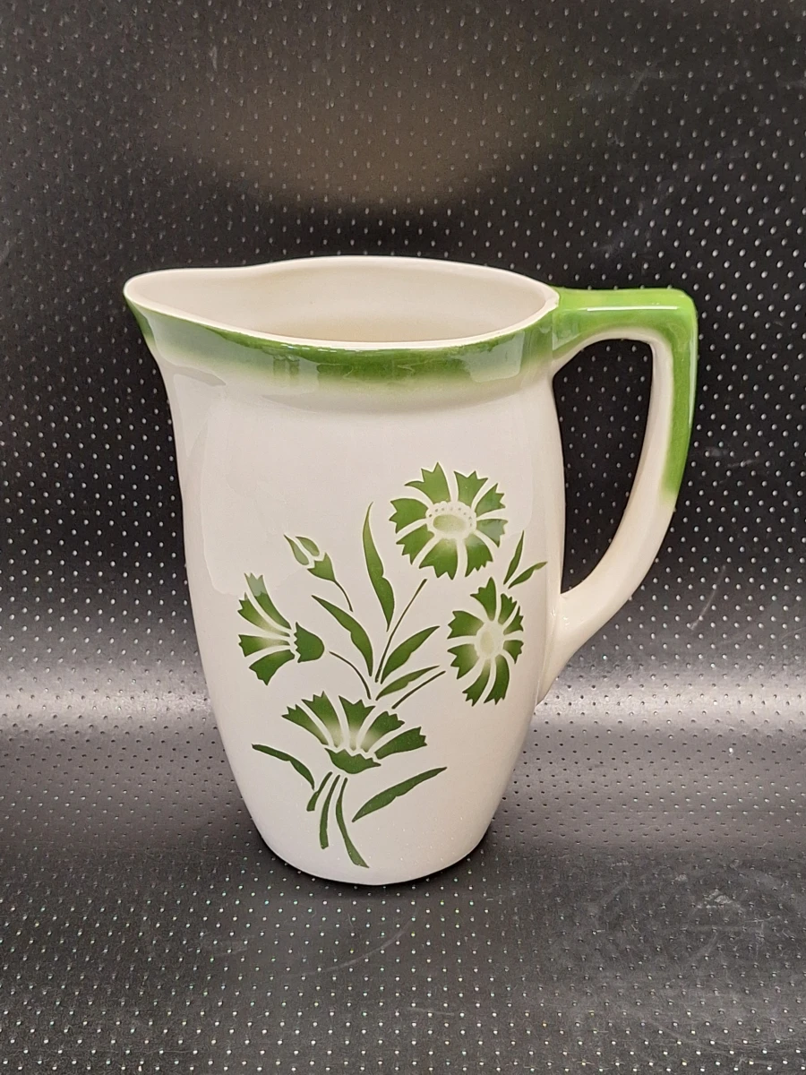 Vierdelige lampetset met groen bloemendecor - Boch Frères La Louvière