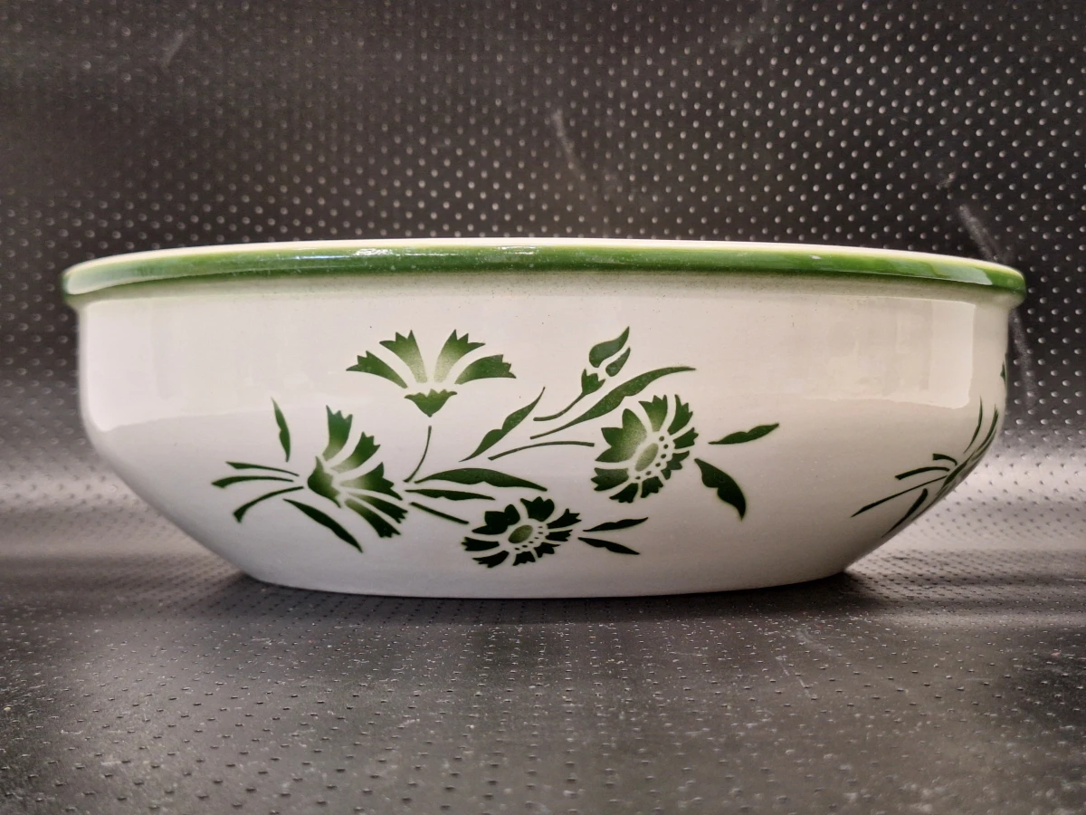 Vierdelige lampetset met groen bloemendecor - Boch Frères La Louvière