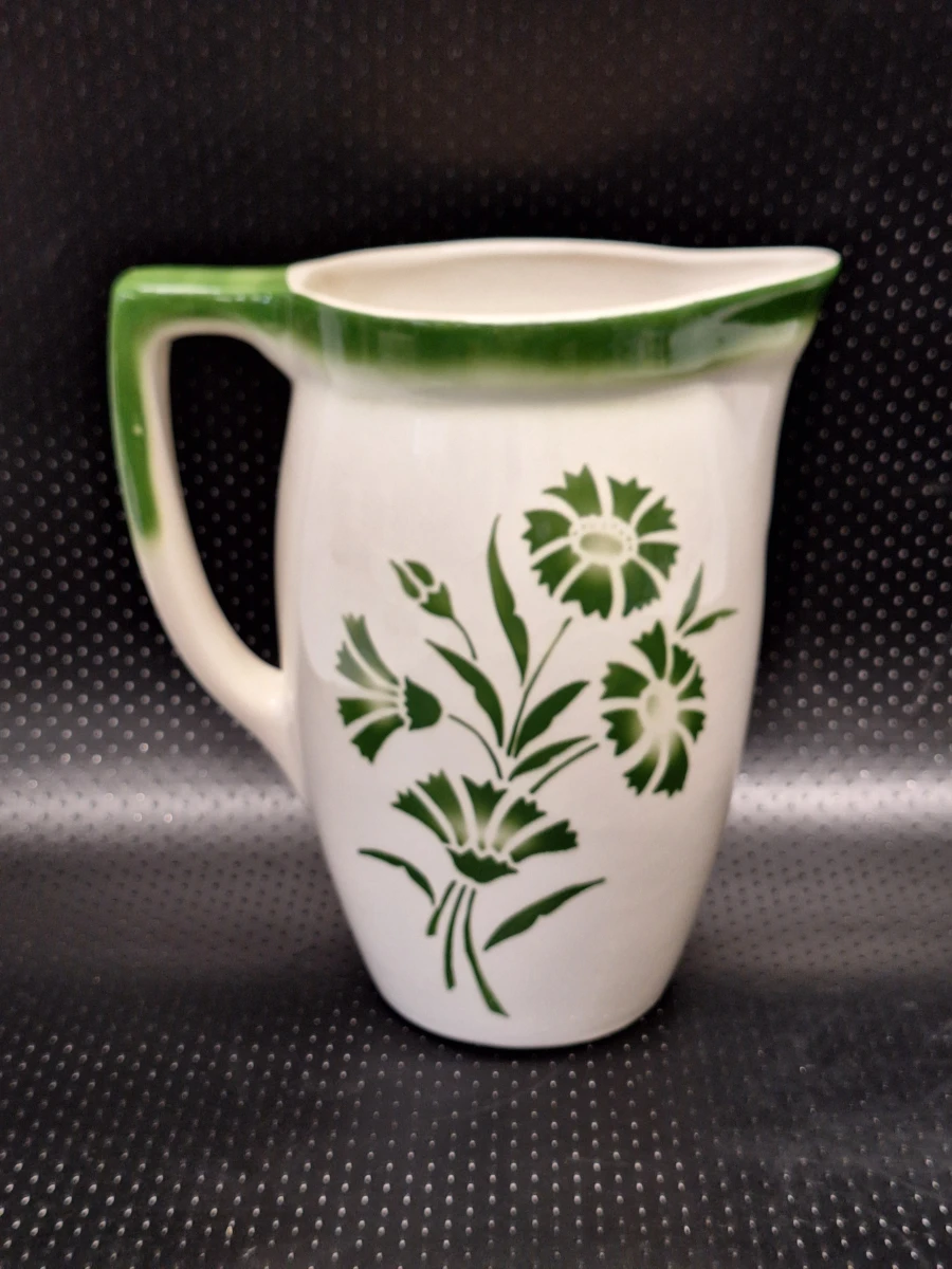 Vierdelige lampetset met groen bloemendecor - Boch Frères La Louvière
