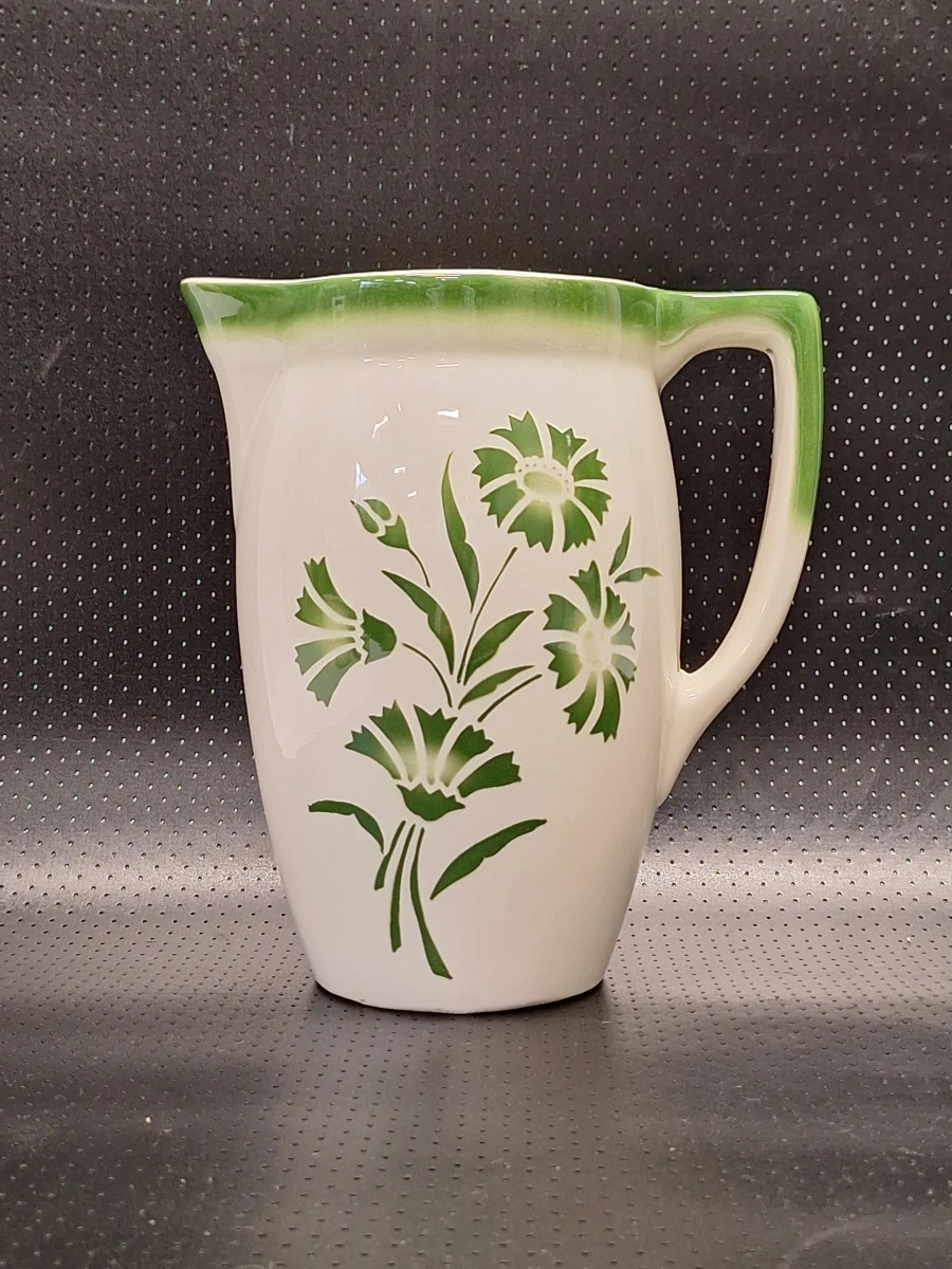 Vierdelige lampetset met groen bloemendecor - Boch Frères La Louvière