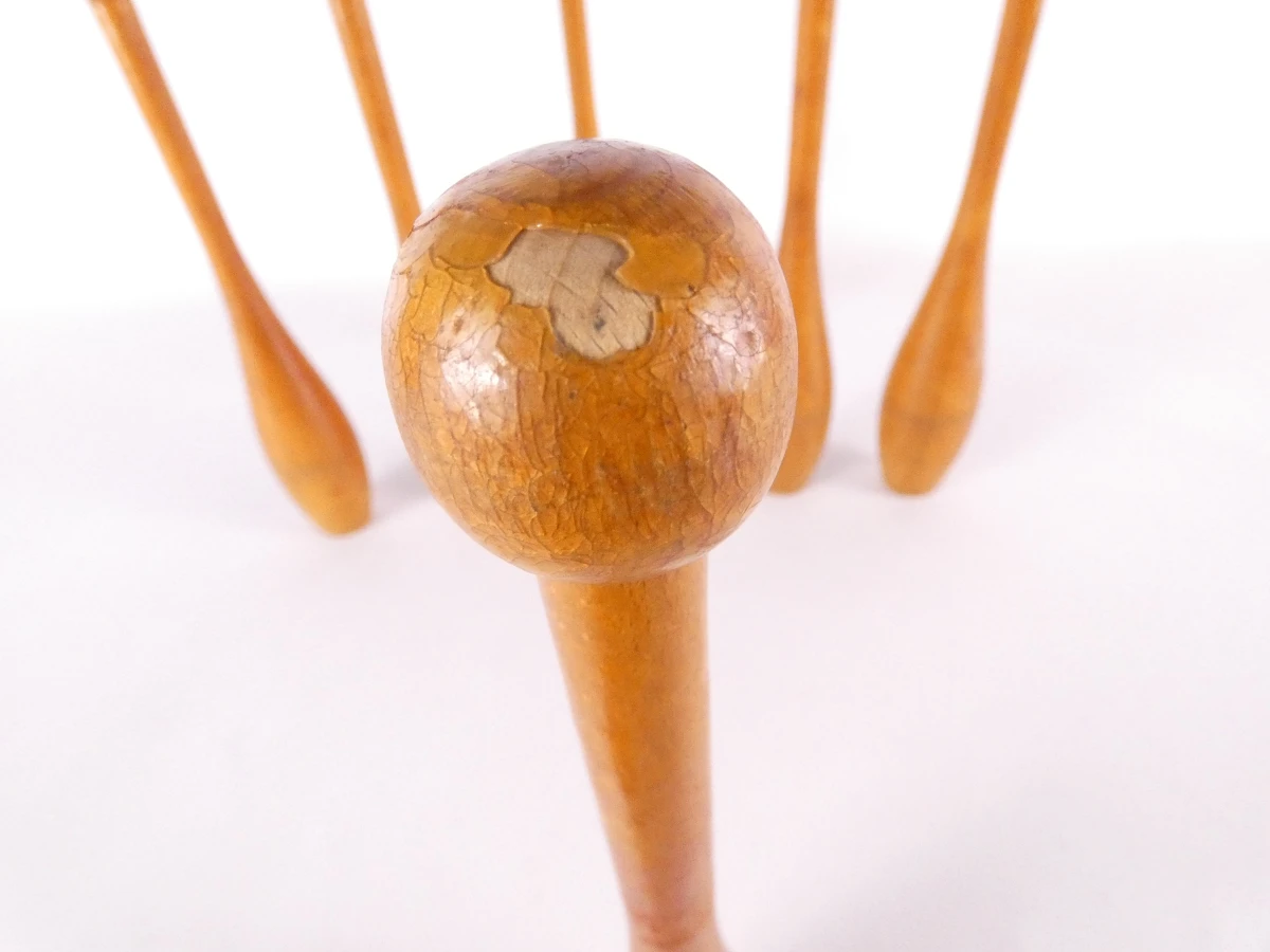 Set van 6 vintage houten Indian clubs / jongleerkegels