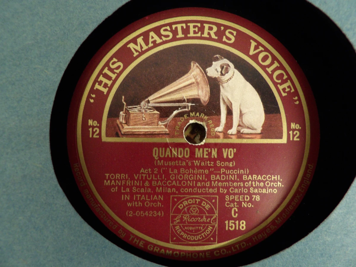 78-toeren platenalbum: Puccini's Opera "La Bohème" (His Master's Voice)