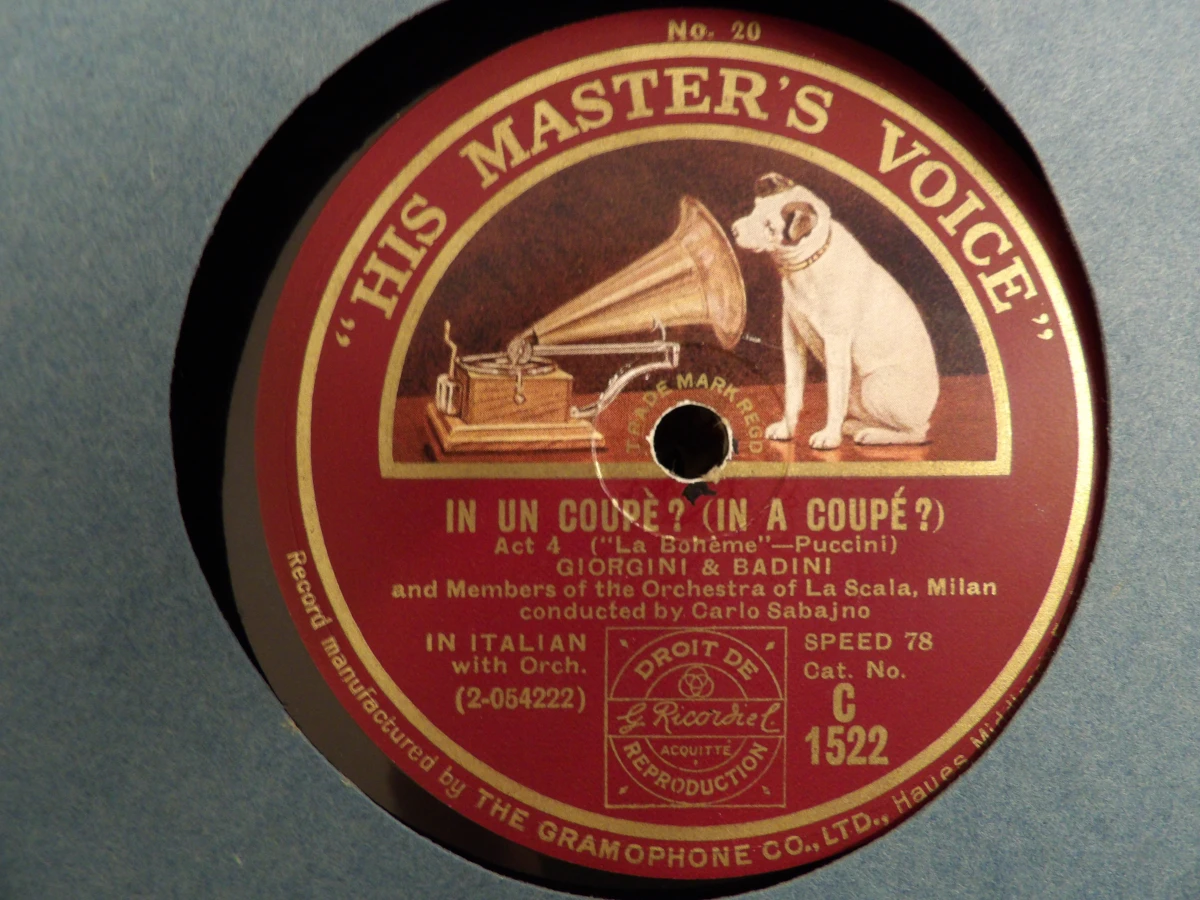 78-toeren platenalbum: Puccini's Opera "La Bohème" (His Master's Voice)