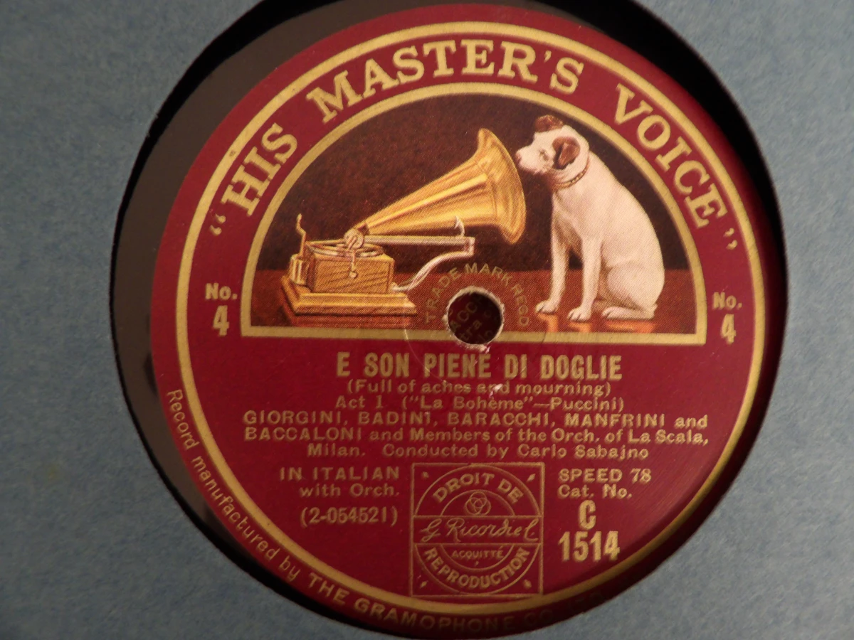 78-toeren platenalbum: Puccini's Opera "La Bohème" (His Master's Voice)