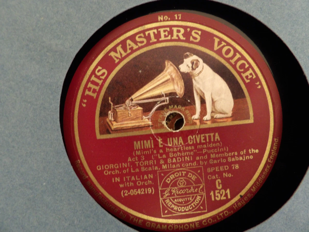 78-toeren platenalbum: Puccini's Opera "La Bohème" (His Master's Voice)
