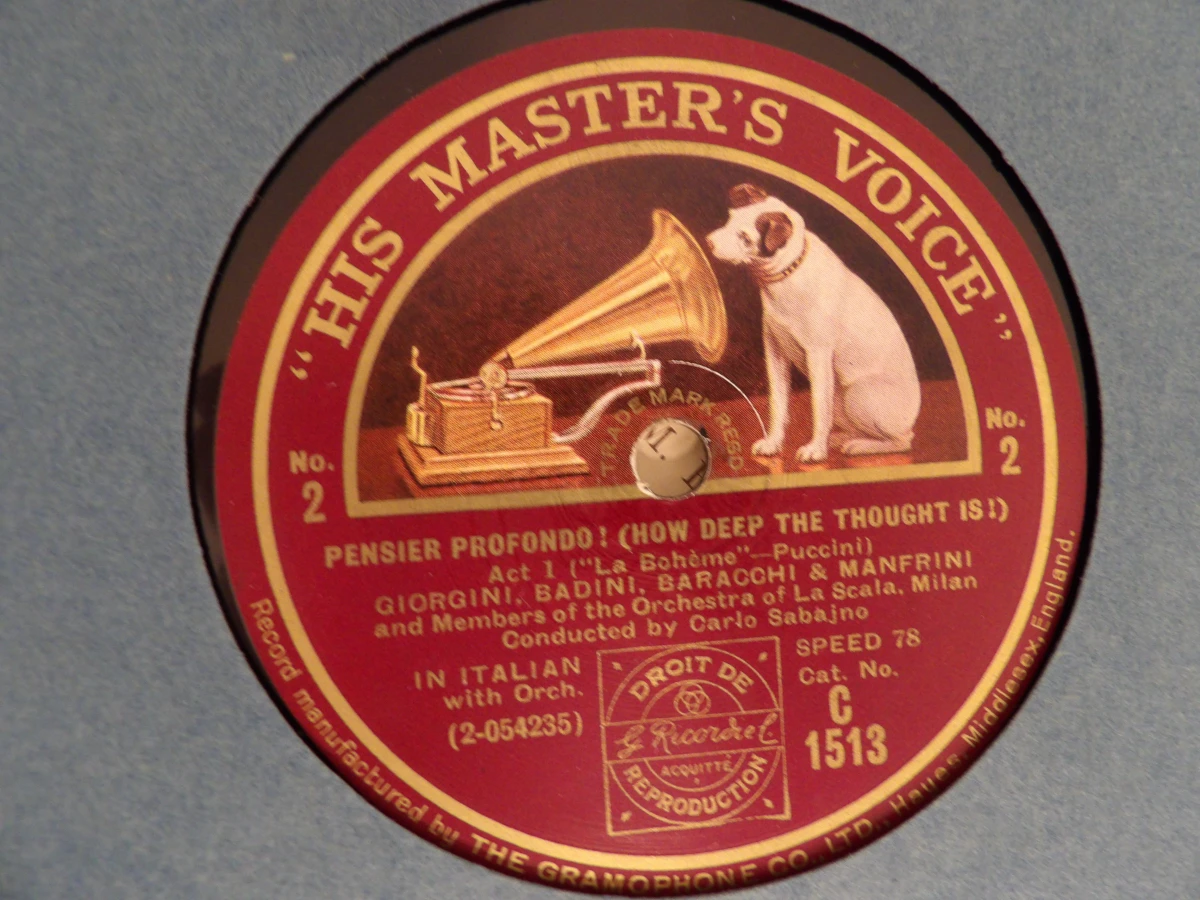 78-toeren platenalbum: Puccini's Opera "La Bohème" (His Master's Voice)