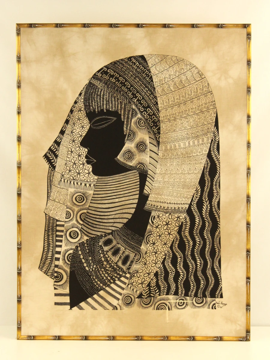 Twee XL batik prints Heidi Lange Jaren 80