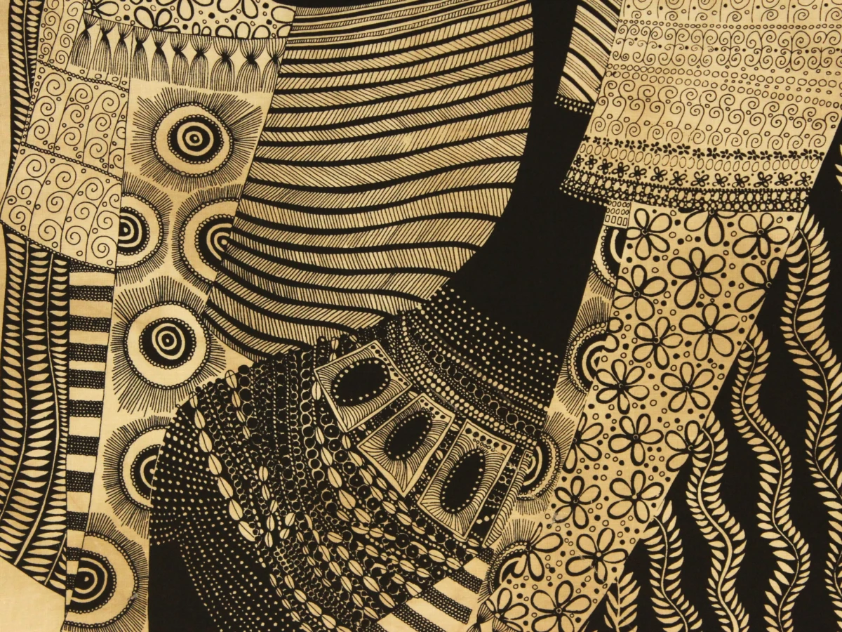 Twee XL batik prints Heidi Lange Jaren 80