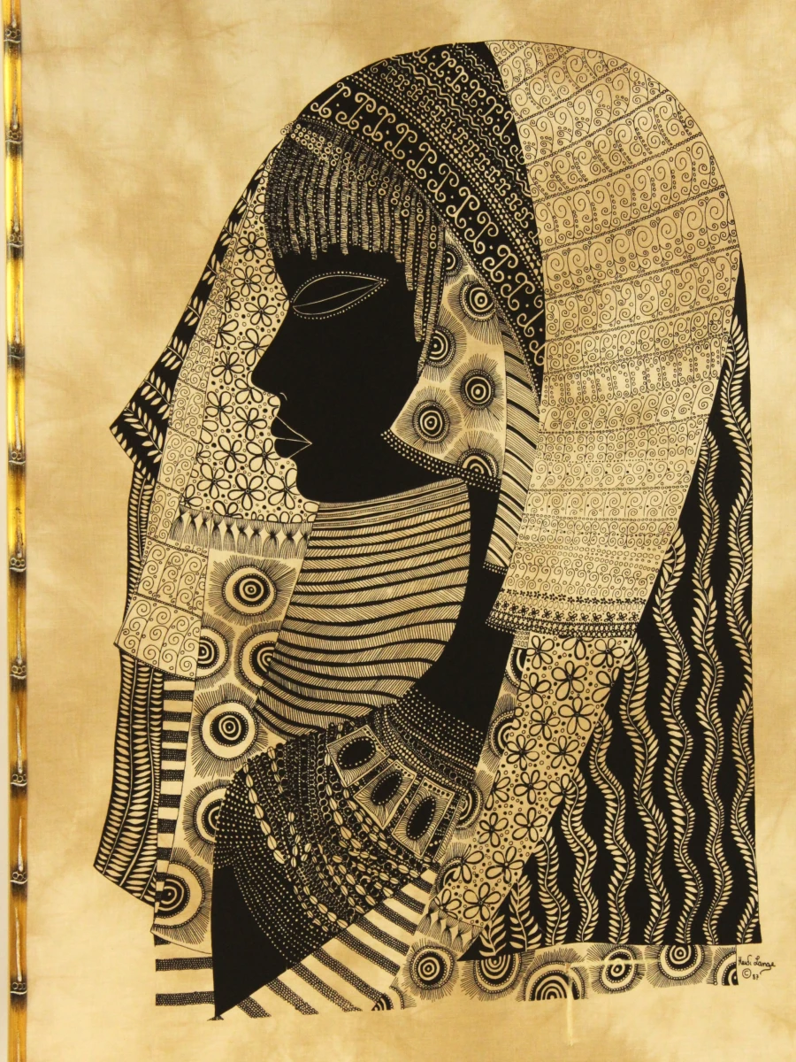 Twee XL batik prints Heidi Lange Jaren 80