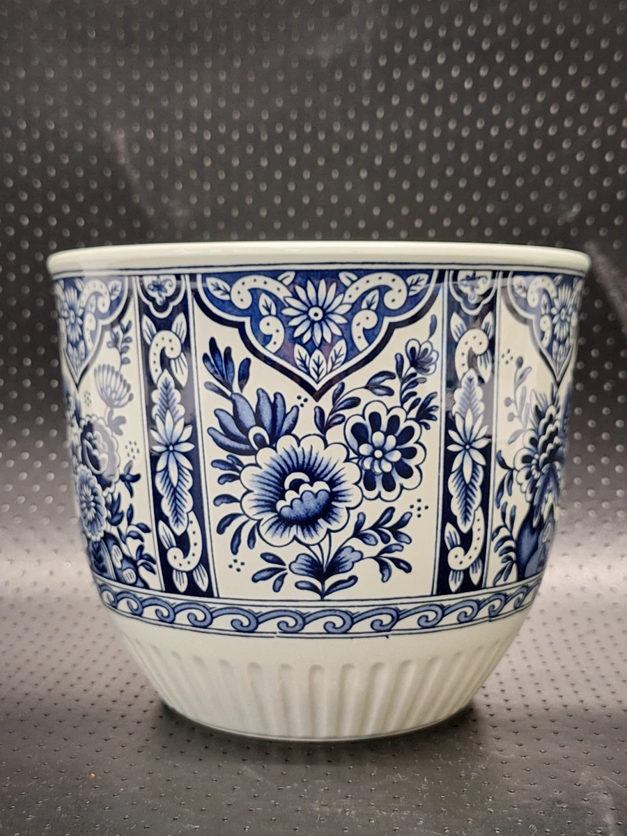Set van 3 Delfts blauwe bloempotten - Royal Sphinx en Boch Belgium