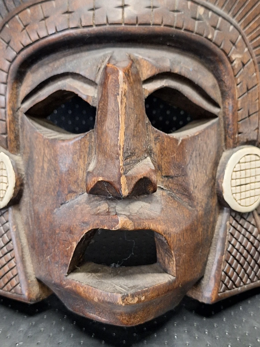 Set van 3 handgesneden decoratieve maskers - Afrikaans en precolumbiaans geïnspireerd - foto 11