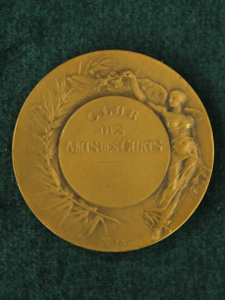 4 art deco penningen kattenclubs