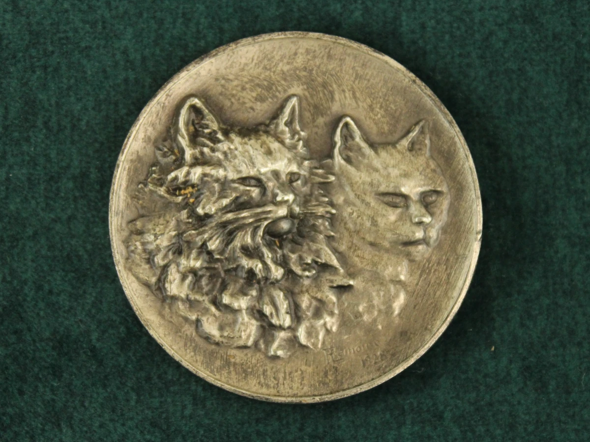 4 art deco penningen kattenclubs