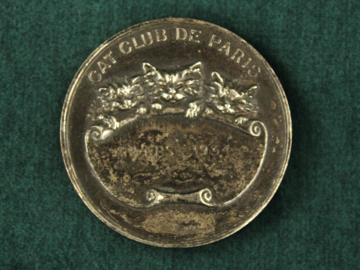 4 art deco penningen kattenclubs