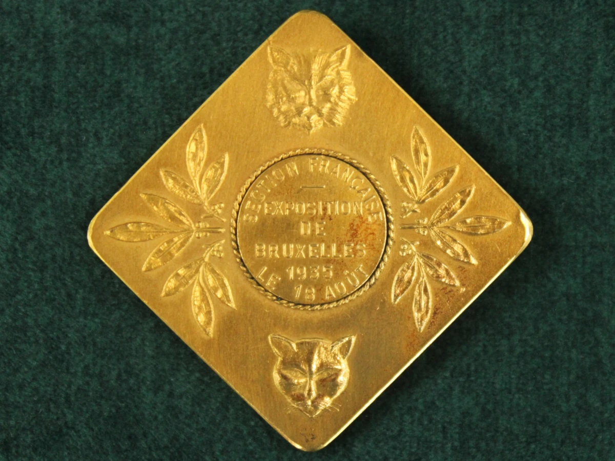 4 art deco penningen kattenclubs