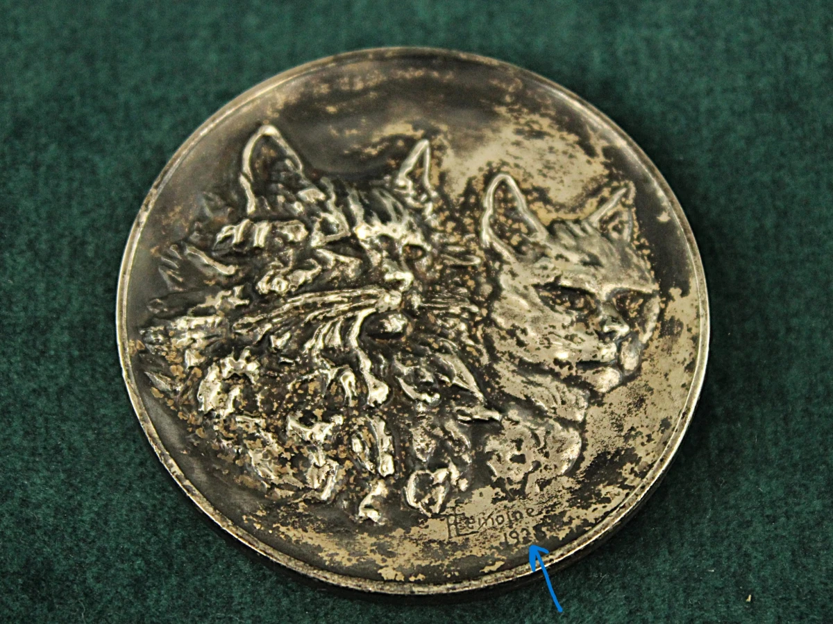 4 art deco penningen kattenclubs