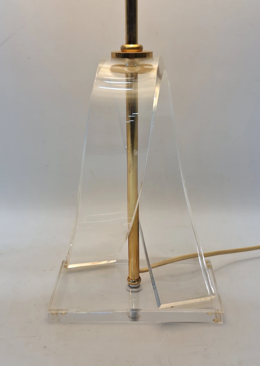 Elegante Franse Lucite & Messing tafellampen - Sculpturale Hollywood Regency Design - foto 4