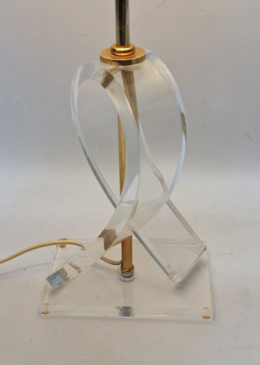 Elegante Franse Lucite & Messing tafellampen - Sculpturale Hollywood Regency Design - foto 10