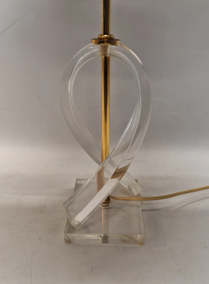 Elegante Franse Lucite & Messing tafellampen - Sculpturale Hollywood Regency Design - foto 9