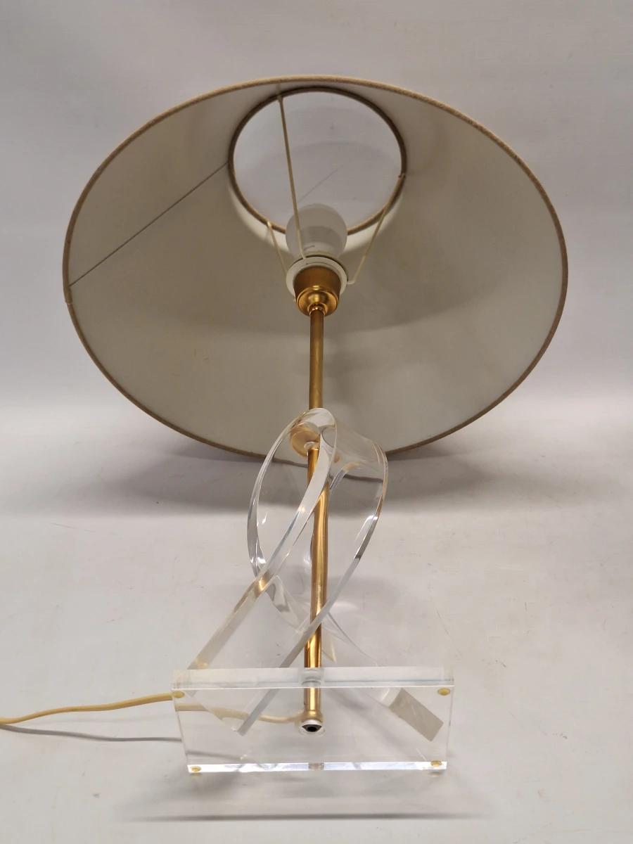 Elegante Franse Lucite & Messing tafellampen - Sculpturale Hollywood Regency Design - foto 12